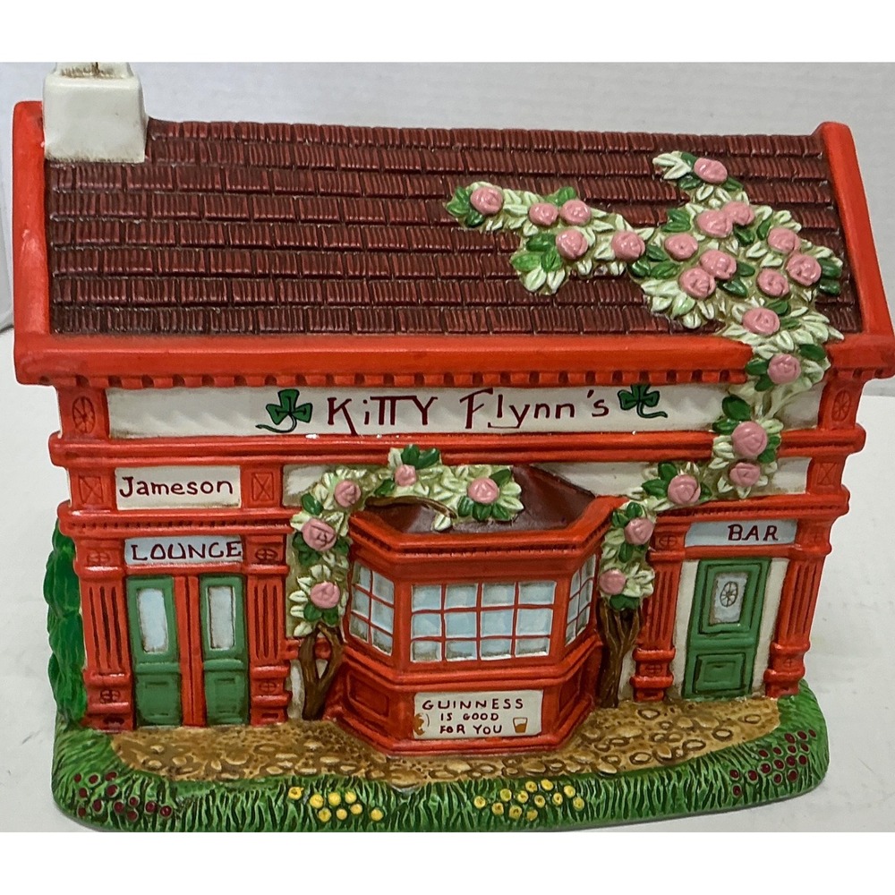 Lefton Vintage 1996 Kitty Flynn's House Irish Pub Music Box My Wild Irish Rose